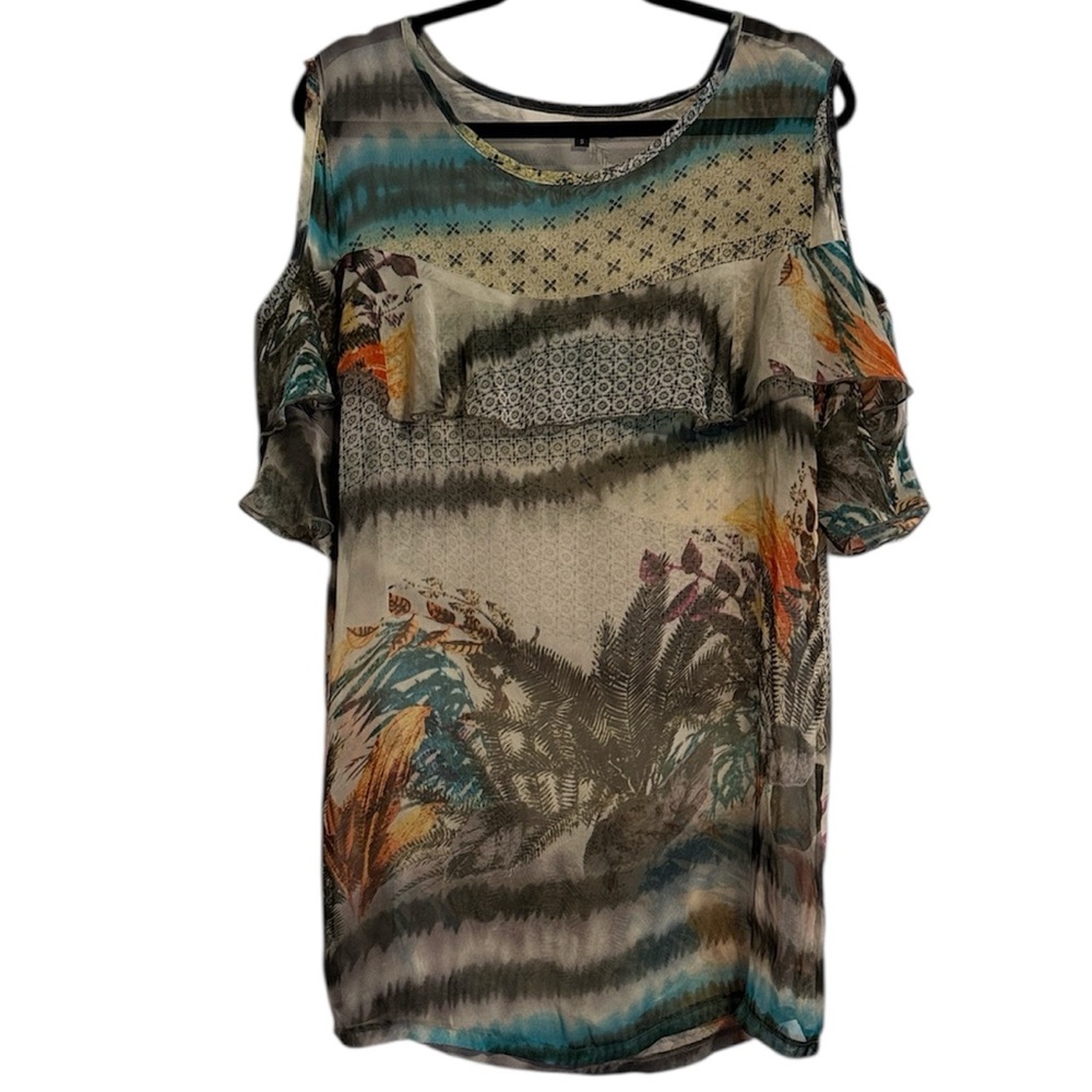Alberto Makali Sheer Patterned Mini Dress / Swim Cover